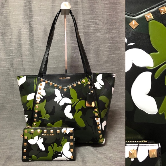 michael kors camo butterfly bag